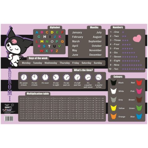 Podkład na biurko Kuromi mix płyta piśniowa pokryta okleiną PVC [mm:] 51x380 Bambino