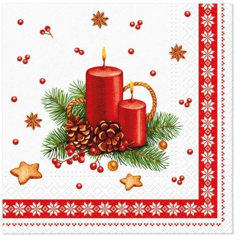 Serwetki BN Candle with Frame mix bibuła [mm:] 330x330 Paw (TL231100)