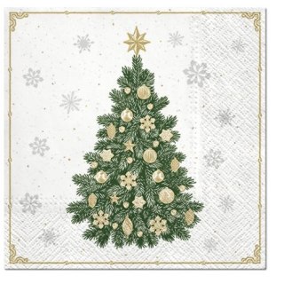 Serwetki Lunch frosty tree biała papier [mm:] 330x330 Paw (SDL011400)