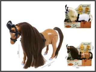Figurka Koń 17cm chodzący 2 kolory Hipo (H13968)