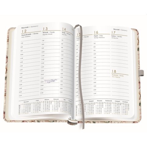 Kalendarz książkowy (terminarz) mat+uv Magnolia A5 Interdruk (192 strony)