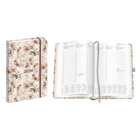 Kalendarz książkowy (terminarz) mat+uv Magnolia A5 Interdruk (192 strony)