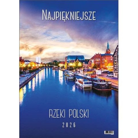 Kalendarz ścienny NAJPIĘKNIEJSZE RZEKI POLSKI 13 planszowe A3 330mm x 500mm Jotan (WP123)