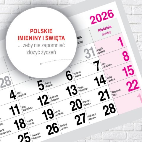 Kalendarz ścienny PREMIUM trójdzielny A4 Press (DROGA)