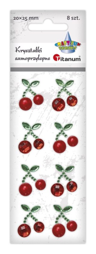 Kryształki Craft-Fun Series 8 szt cherry czerwono-zielony Titanum (23mH0301)