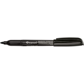 Marker permanentny wkład czarny 2,0mm okrągła końcówka Titanum (PY1002-GY)