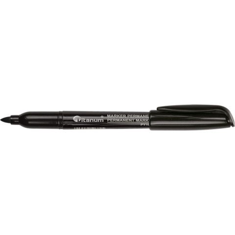 Marker permanentny wkład czarny 2,0mm okrągła końcówka Titanum (PY1002-GY)