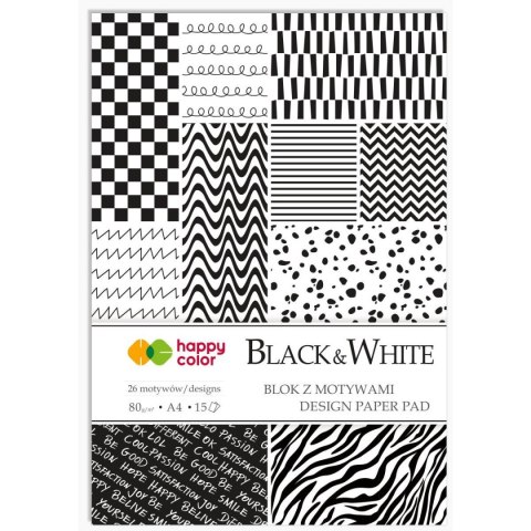 Zeszyt papierów kolorowych A4 80g 15k Happy Color (HA 3808 2030-BW)
