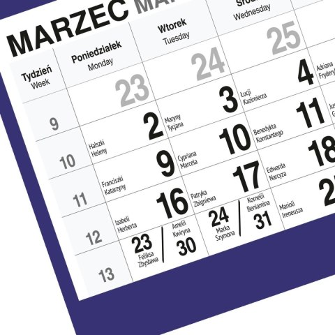 Kalendarz ścienny PLAŻA A4 210mm x 450mm Press