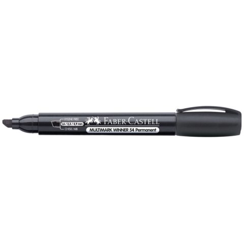Marker permanentny wkład czarny ścięta końcówka Faber Castell (157999)