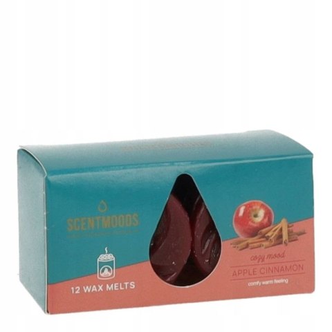Świeca ScentMoods wosk zapachowy Apple Cinnamon 12 sztuk czerwona Pavoncella (8720935400202)