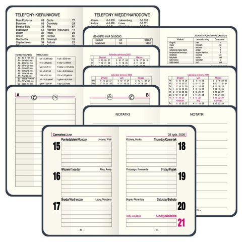 Kalendarz książkowy (terminarz) Premium Lux B7 Press (tygodniowy)