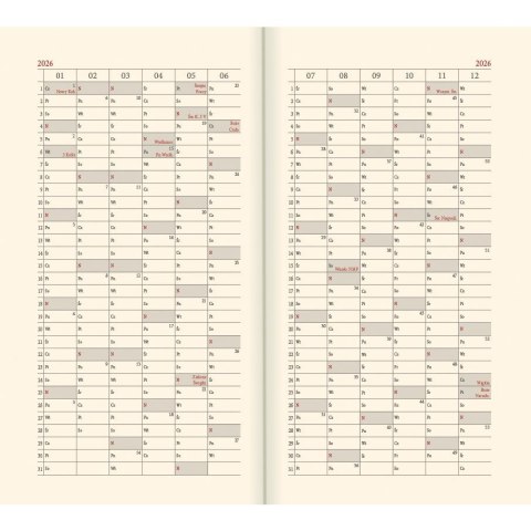 Kalendarz książkowy (terminarz) złoty A6 Lucrum (TR złoty)