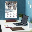 Kalendarz ścienny 16 stron wieloplanszowy A3 Press (kociaki i szczeniaki)