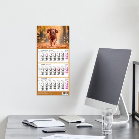 Kalendarz ścienny PIES A5 210mm x 450mm Press