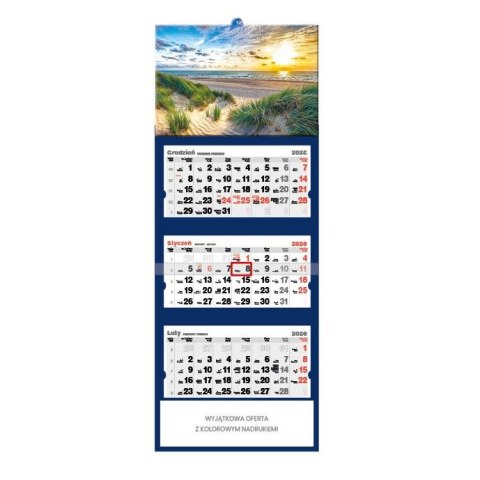 Kalendarz ścienny Zachód słońca trójdzielne - 320mm x 855mm Jotan (T42)
