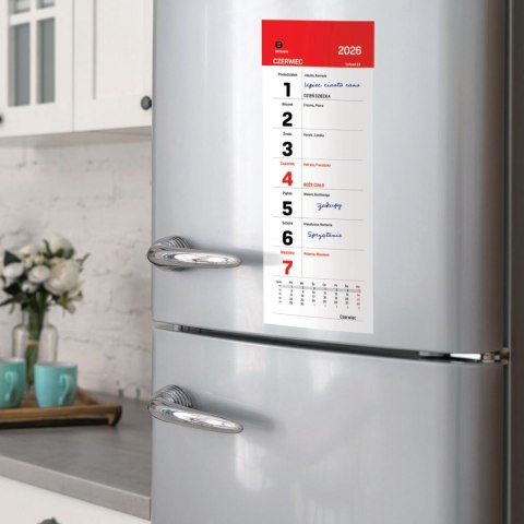 Kalendarz ścienny na lodówkę z magnesem 120mm x 270mm Press