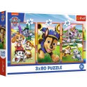 Puzzle Paw Patrol Psia zgraja 3x80 el. Trefl (34886)