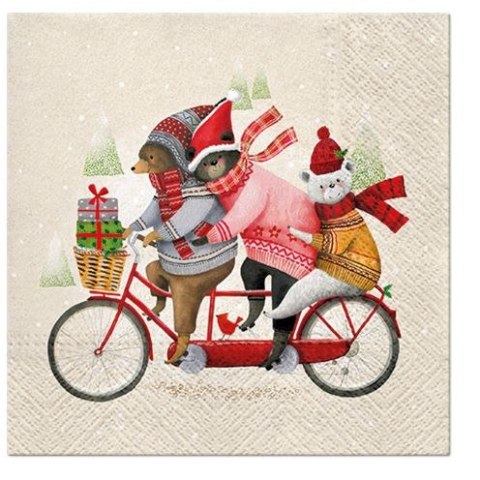 Serwetki Lunch BN Bears Family mix bibuła [mm:] 330x330 Paw (SDL017800)