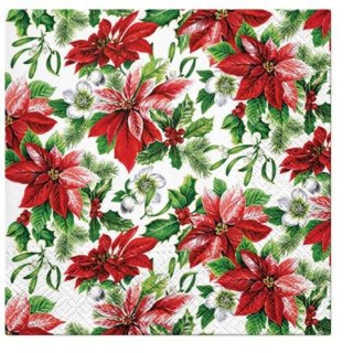 Serwetki Lunch BN Glory Poinsettia miks bibuła [mm:] 330x330 Paw (SDL231300)