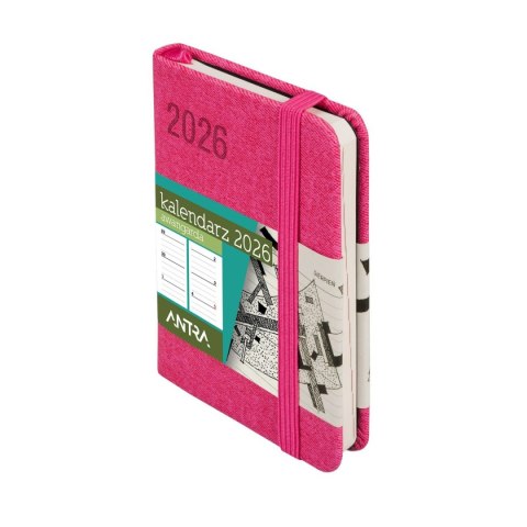 Kalendarz książkowy (terminarz) RÓŻOWY AVANGARDA A7 Antra (2026)