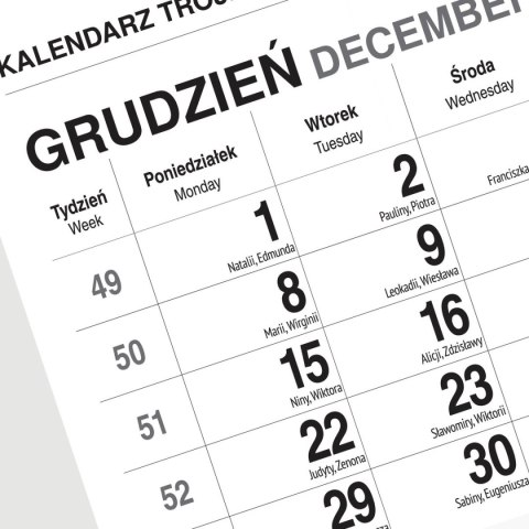 Kalendarz ścienny LAS A4 Press