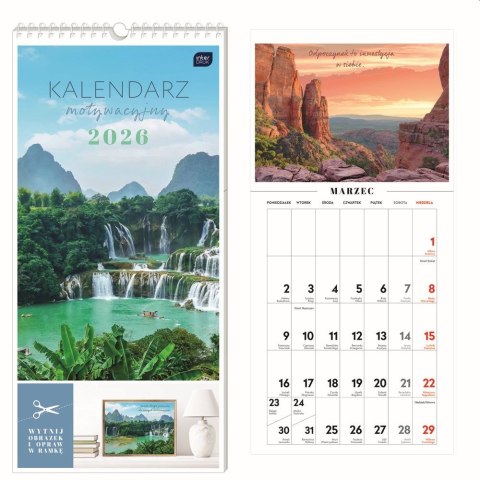 Kalendarz ścienny motywujący 220mm x 460mm Interdruk (WIDOKI)
