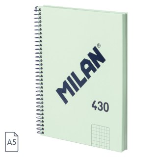 Kołozeszyt (kołonotatnik) zielony A5 80k. 95g kratka Milan (57153E80SNCGR)