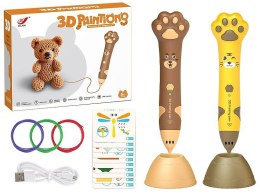 Zestaw kreatywny dla dzieci długopis 3D, z zestawem kolorowych wkładów, kabel USB Adar (625747)