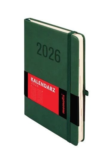 Kalendarz książkowy (terminarz) 2026 MEMOFIX DNS A5 Antra (zielony)
