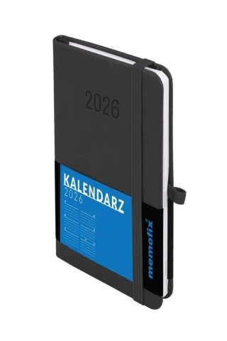 Kalendarz książkowy (terminarz) 2026 MEMOFIX TDW B6 Antra (CZARNY)