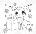 Kolorowanka Reniferek 3D