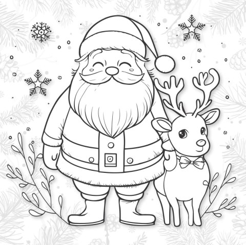 Kolorowanka Święty Mikołaj 3D