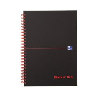 Kołozeszyt (kołonotatnik) Black N' Red A5 70k. 90g krata Oxford (400047652)