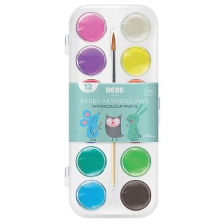 Farby akwarelowe BB KIDS 12 kol 12 kolor. Bebe (5902277327338)