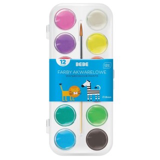 Farby akwarelowe BB KIDS 12 kol 12 kolor. Bebe (5902277327338)