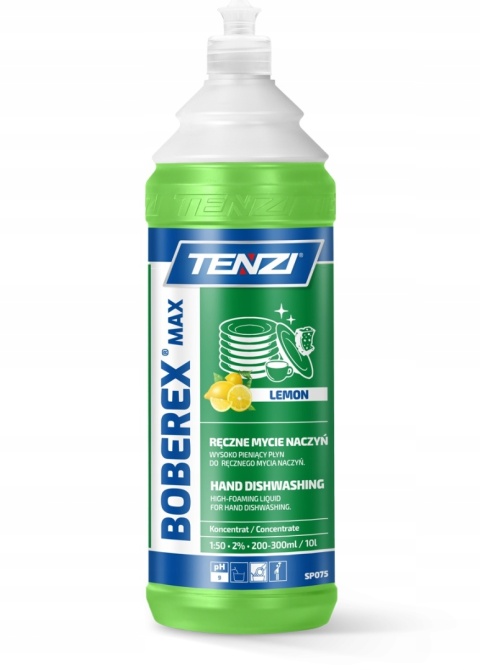 TENZI BOBEREX MAX LEMON - Płyn do mycia naczyń - Koncentrat - 1L