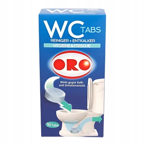 ORO TABLETKI DO CZYSZCZENIA WC 25Gx16 Skuteczne i Łatwe Czyszczenie Toalety
