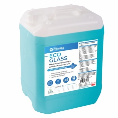 ECO GLASS 5L - Ekologiczny, gotowy do użycia płyn z alkoholem do mycia szyb i luster.