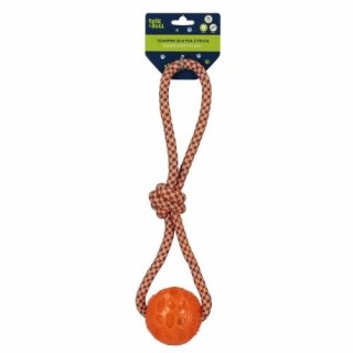Gadżet Zabawka dla psa Szarpak 36 cm z piłką pomarańczowy Trik Roll (560883)
