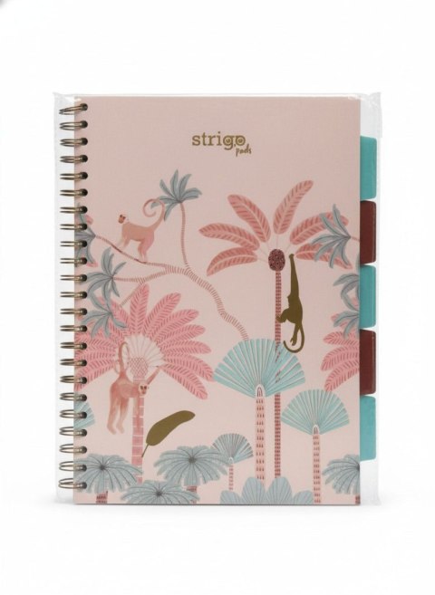Kołozeszyt (kołonotatnik) AFRYKA pastelowy beżowy A4 100k. 80g krata Strigo (PADS067)