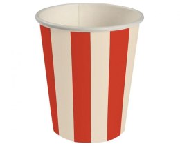 Kubek jednorazowy paski czerwono beżowe papier 250ml Godan (PG-KPA2)