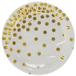 Talerz jednorazowy ZŁOTE GROSZKI papier śr. 180mm 6 szt Godan (PF-TPZGB)