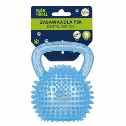 Gadżet Zabawka dla psa Piłka 9,5cm z uchwytem niebieska Trik Roll (560677)