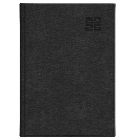 Kalendarz książkowy (terminarz) CZARNY aluminium TYGODNIOWY Z NOTESEM B5 (237 B5TNB)