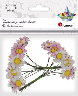 Ozdoba papierowa Craft-Fun Series Materiałowe rumianki na druciku Titanum (18YX-62/1)