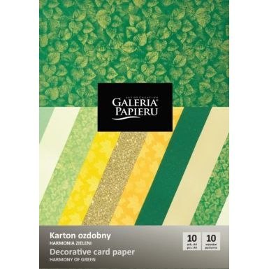 Papier ozdobny (wizytówkowy) harmonia zieleni A4 (mix) 220g Galeria Papieru (208934)