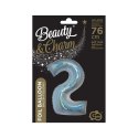 Balon foliowy Beauty&Charm Cyfra 2 holograficzna 76cm Godan (CH-BHS2)