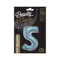 Balon foliowy Beauty&Charm Cyfra 5 holograficzna 76cm Godan (CH-BHS5)