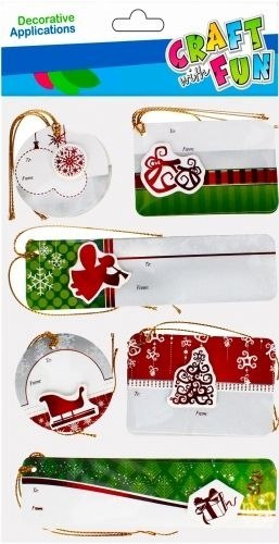 Bileciki do prezentów 12szt. Boże Narodzenie Craft Fun (501895)